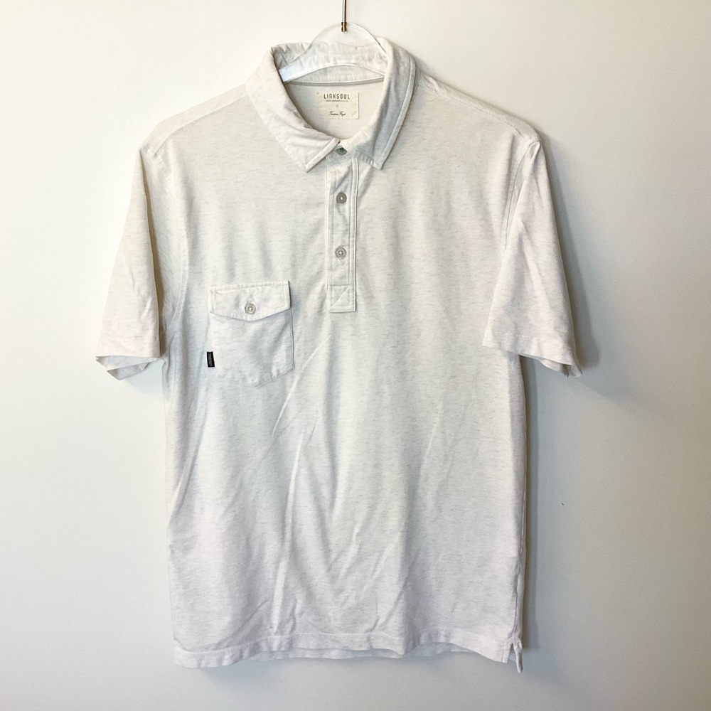Linksoul Short Sleeve Pocket Polo Shirt - Oatmeal - S